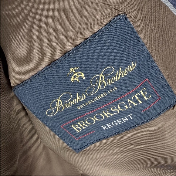 Brooks Brothers Blazer Mens Size 38S Blue Windowpane Plaid Wool Italian Fabric - Picture 11 of 12